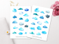 Preview: Wolken Sticker Set